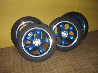 Mags avec pneu neuf couleur bleu