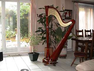 Harpe de concert 47 cordes double mouvement table