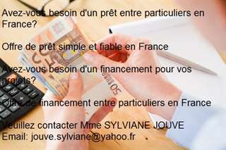 Pr&#234;t Et Financement // jouve.sylviane@yahoo.fr