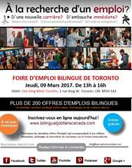 Foire d'emploi Bilingue de Toronto – 09 Mars 2017