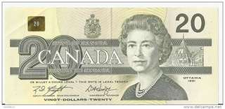 20 dollars canadienne 1991/ Bank Note $20