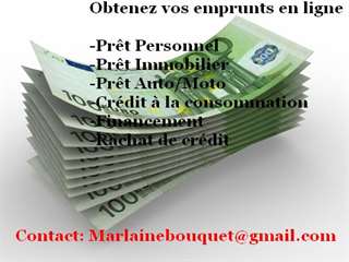 Offre de prêts /marlainebouquet@gmail.com